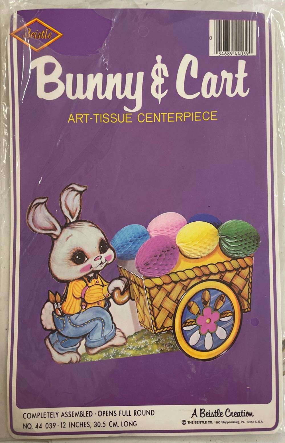 Beistle - Easter - Bunny & Cart  - Bunny (Art-Tissue Centerpiece) ornament collectible - Main Image 3