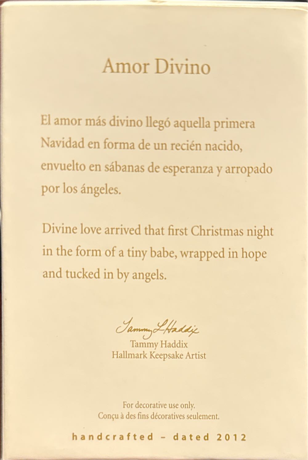 Felix Navidad Amor Divino🐻 - Nativity (Mexico) ornament collectible [Barcode 795902277642] - Main Image 2