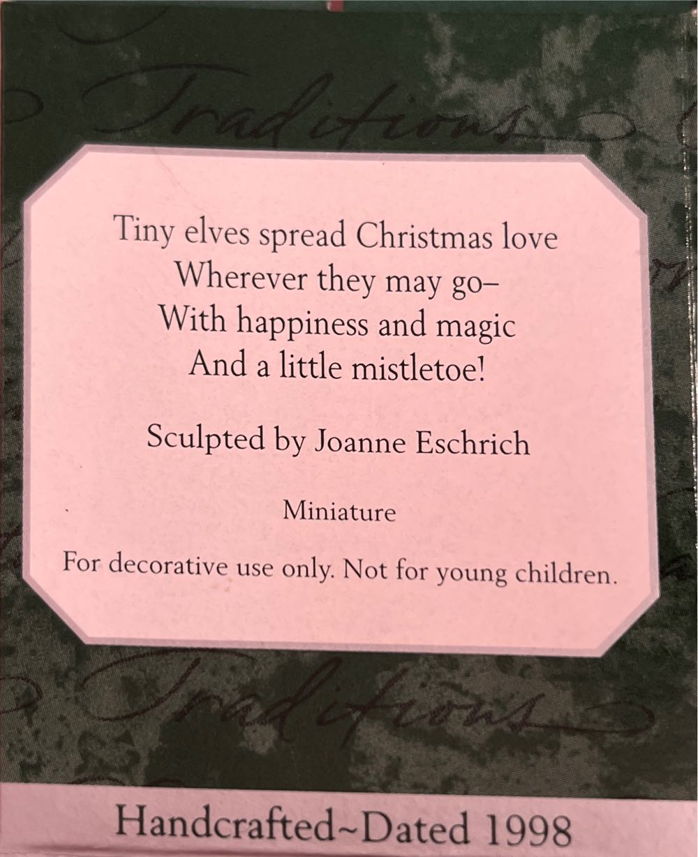 Pixie Parachute - Keepsake - Miniature (Elf, Pixie, Mistletoe) ornament collectible [Barcode 015012431100] - Main Image 2