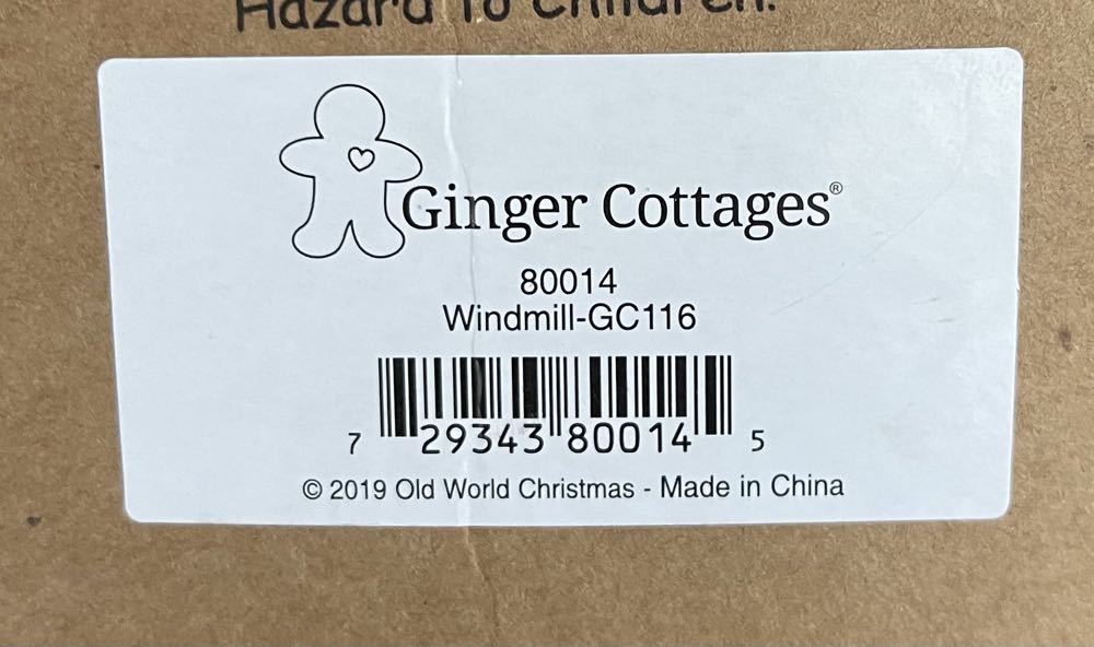 80014 (GC116) Ginger Cottages - Windmill  ornament collectible - Main Image 2