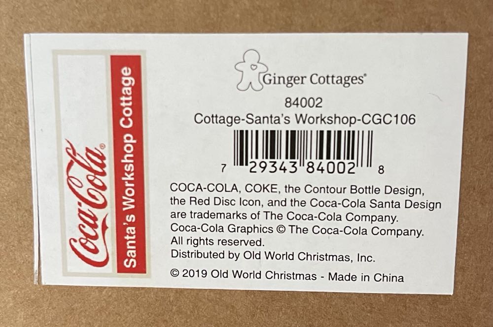 84002 (CGC106) Ginger Cottages - Cottage-Santa’s Workshop  ornament collectible - Main Image 2