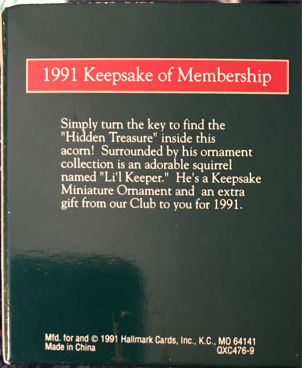 Hidden Treasure With Miniature - Keepsake Of Membership (Hallmark KOC Member Exclusive) ornament collectible - Main Image 3