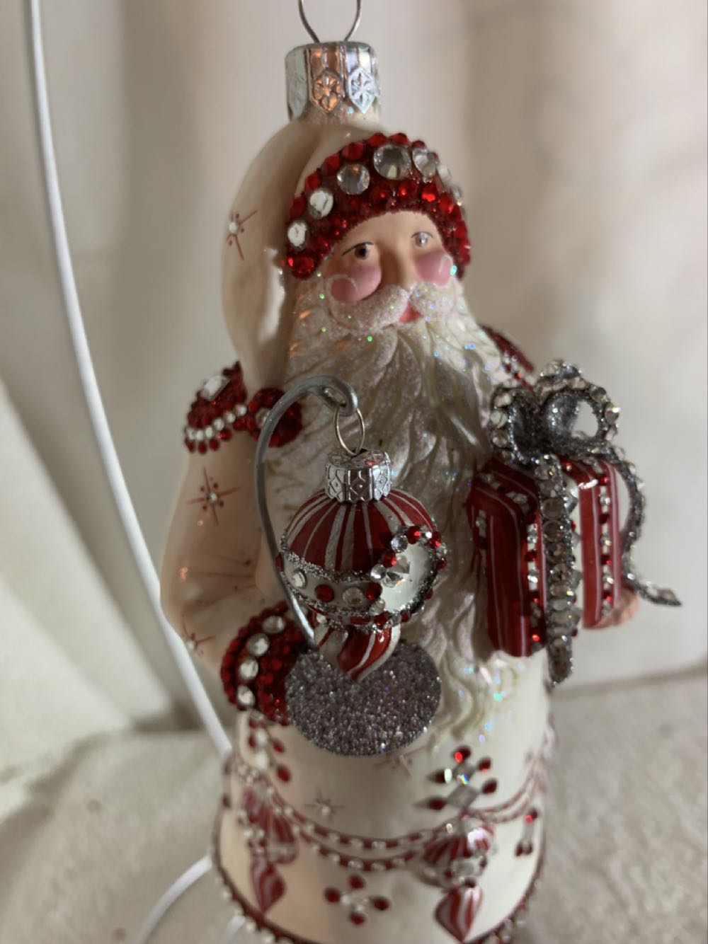 Decorating! White & Red - Decorating! (Santa) ornament collectible - Main Image 2