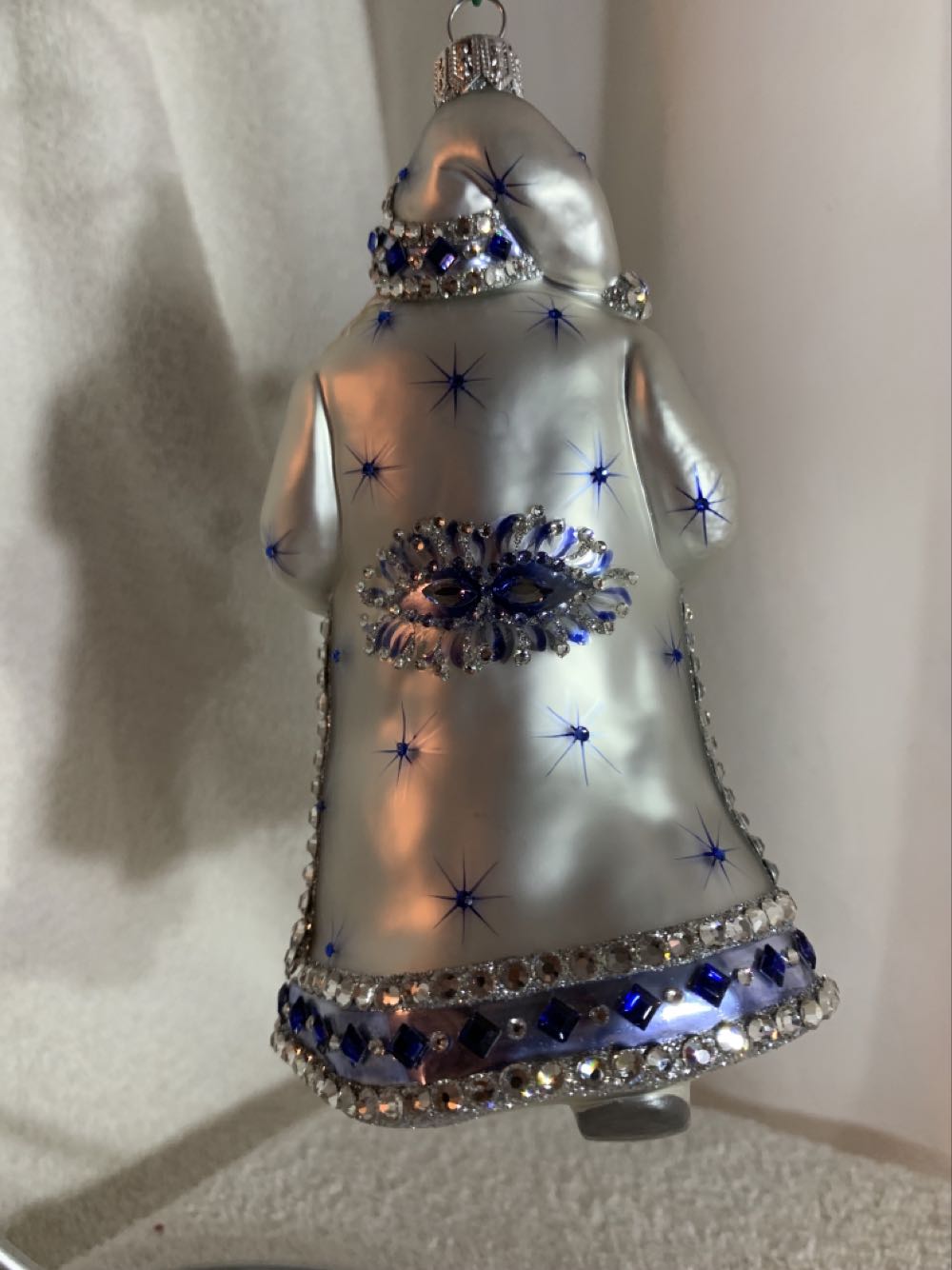 Casimire Claus, Silver: Blue & Peacock - Casimire Claus (Santa) ornament collectible - Main Image 4