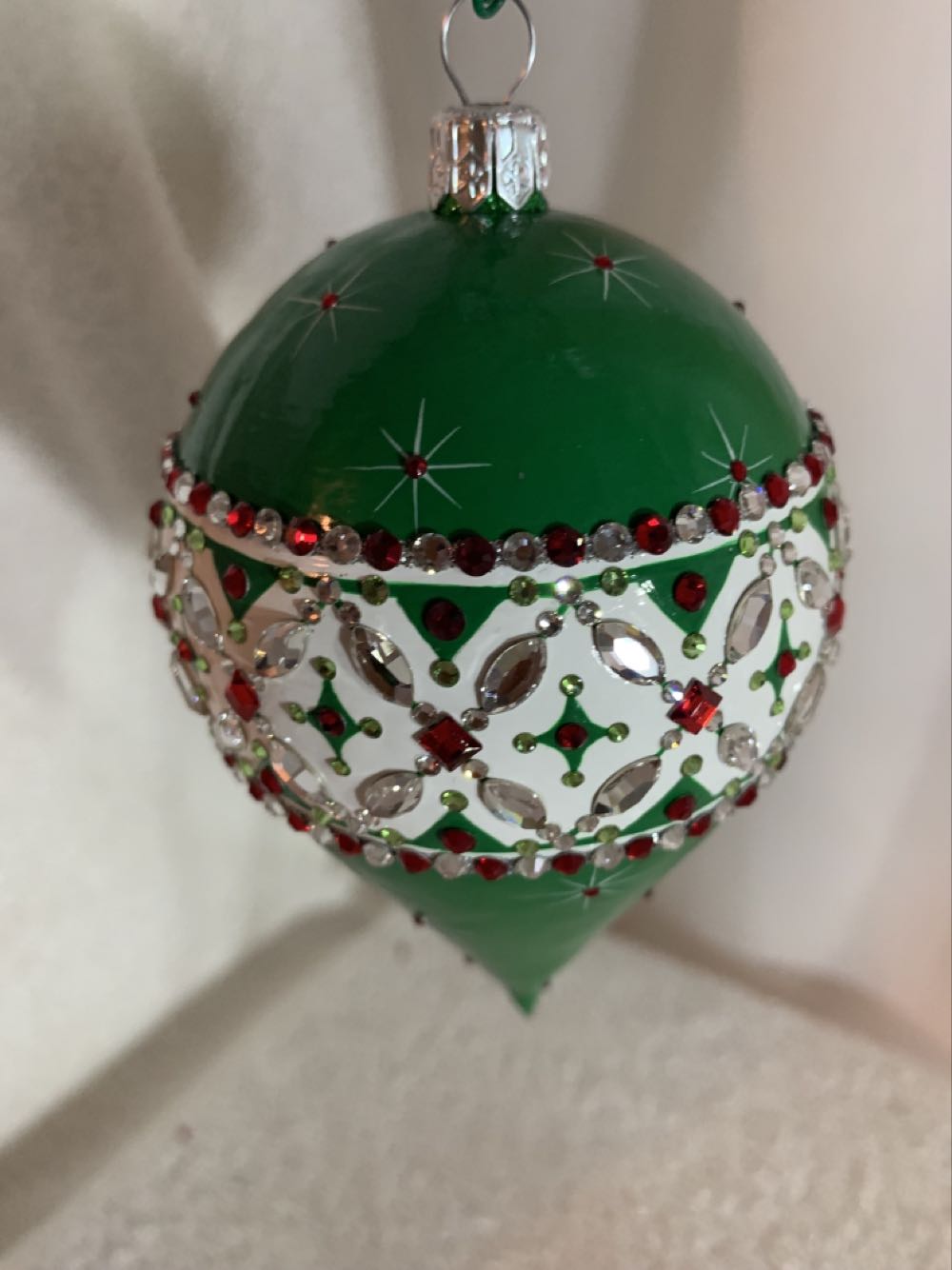 Courtauld Reflector, Quadrille Frieze, Pine Green - Courtauld Reflector (Christmas Tree Ornament) ornament collectible - Main Image 3