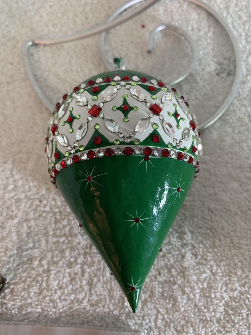 Courtauld Reflector, Quadrille Frieze, Pine Green - Courtauld Reflector (Christmas Tree Ornament) ornament collectible - Main Image 4