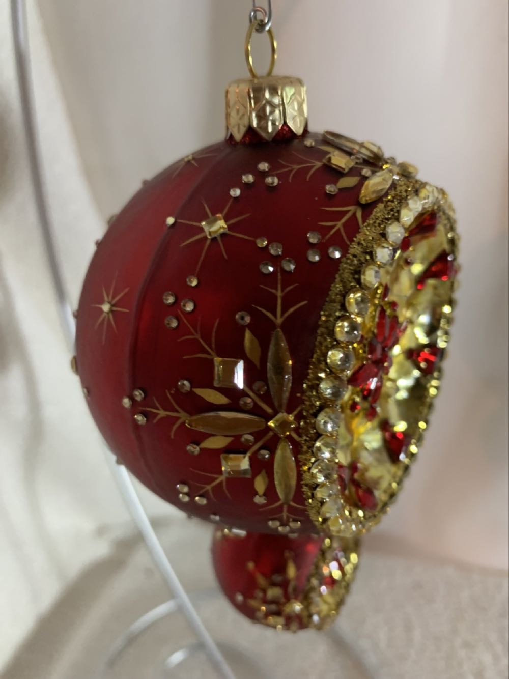 Briolette, Red & Gold - Briolette (Christmas Tree Ornament) ornament collectible - Main Image 2