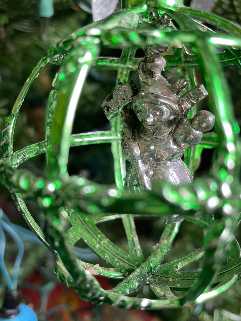 Bradford - Christmas Window Ball - #255 - Green - Snowman - Silver - Christmas Window Ball (Round) ornament collectible - Main Image 2