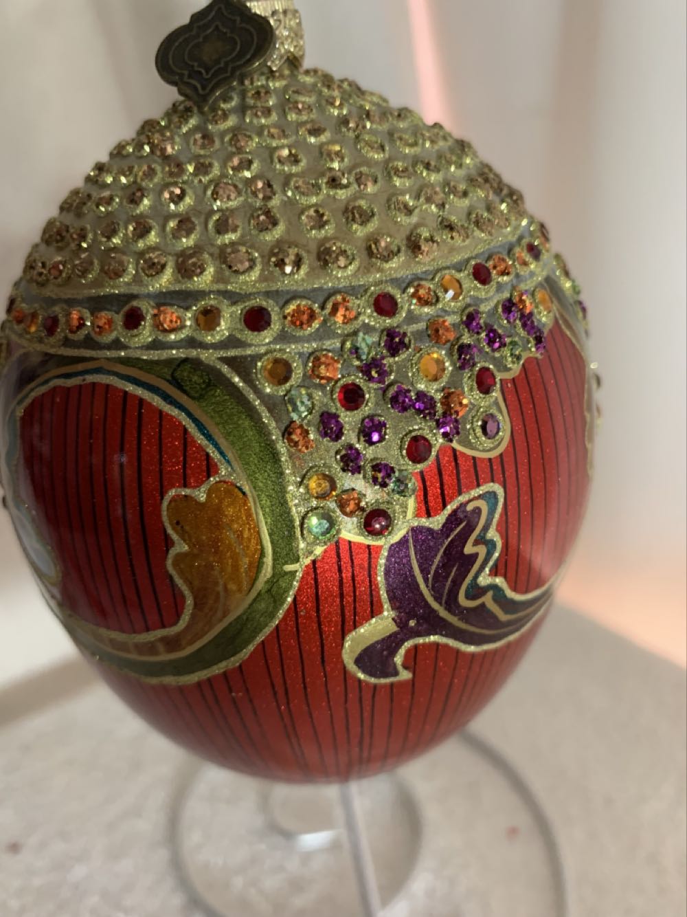 Paisley Egg, Red  (Christmas Tree Ornament) ornament collectible - Main Image 2