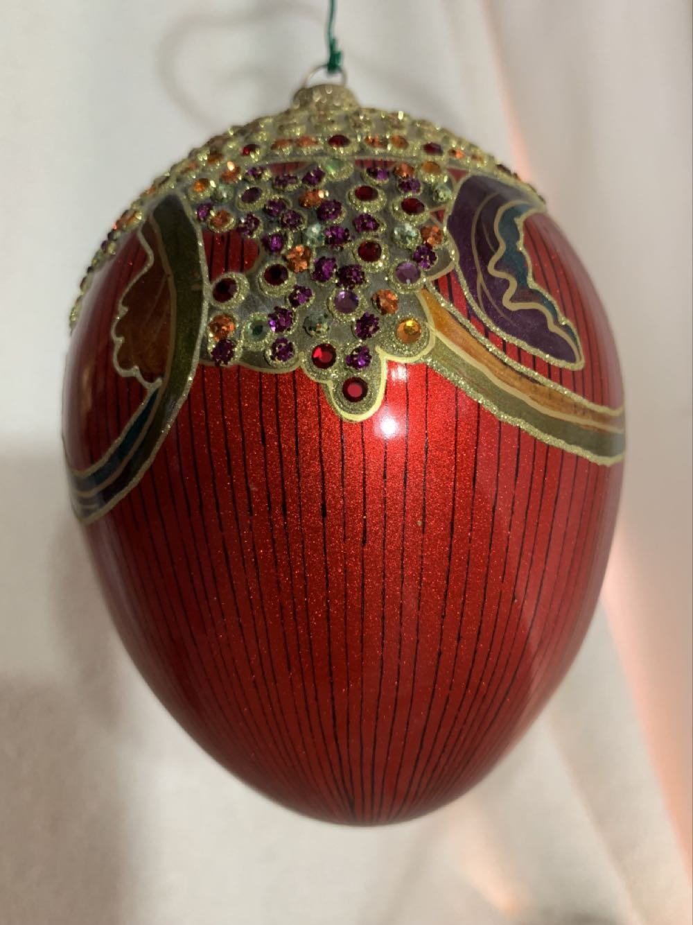 Paisley Egg, Red  (Christmas Tree Ornament) ornament collectible - Main Image 3