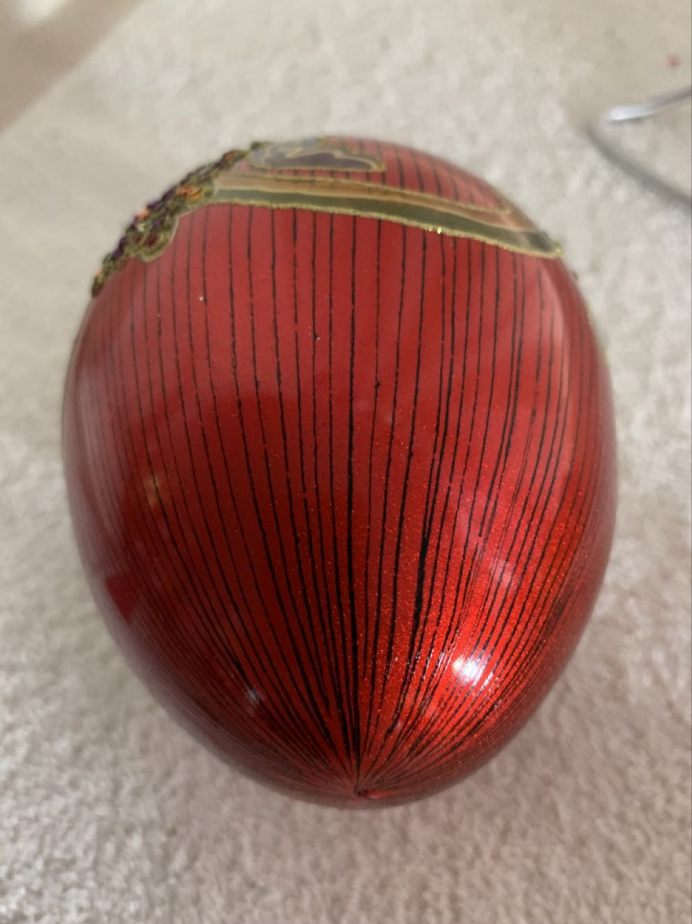 Paisley Egg, Red  (Christmas Tree Ornament) ornament collectible - Main Image 4