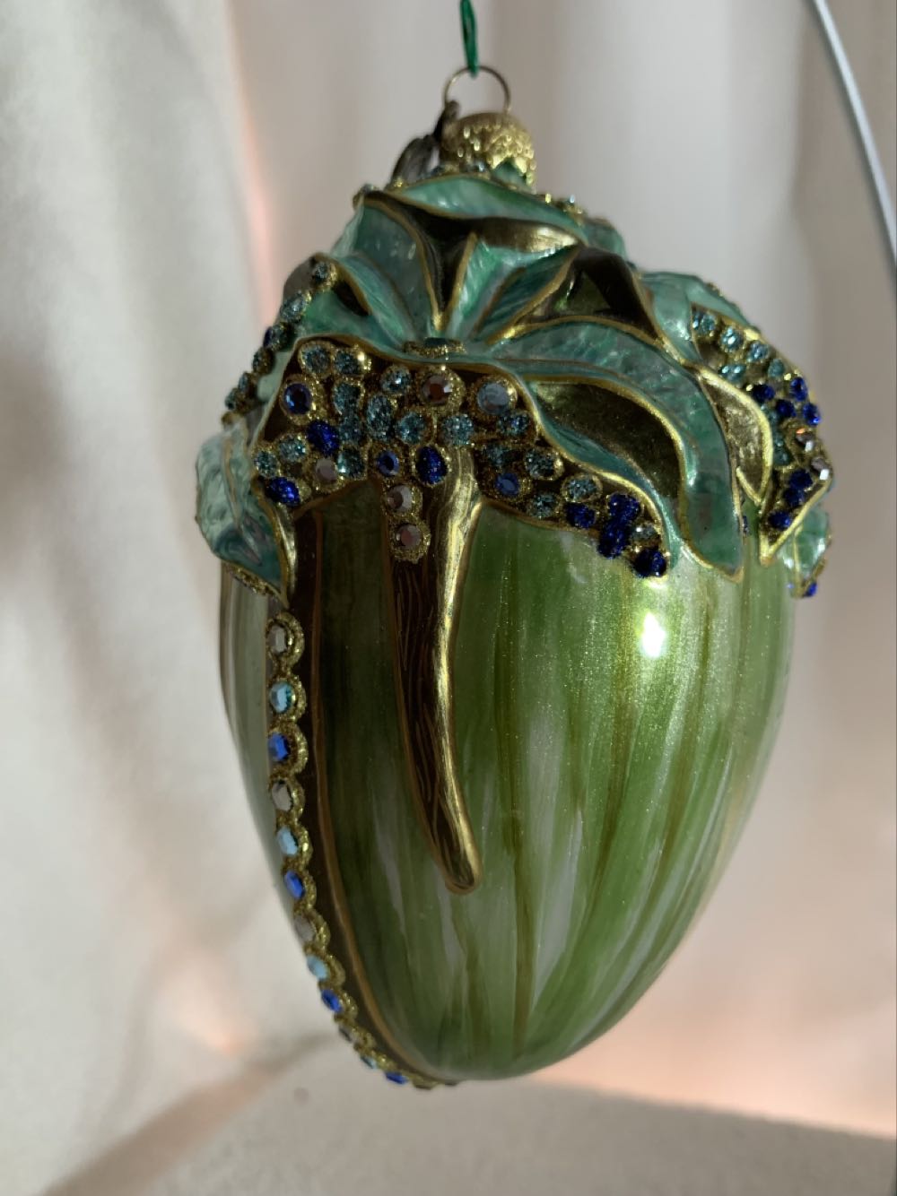 Floral Egg, Green & Turquoise  (Jungle) ornament collectible - Main Image 2