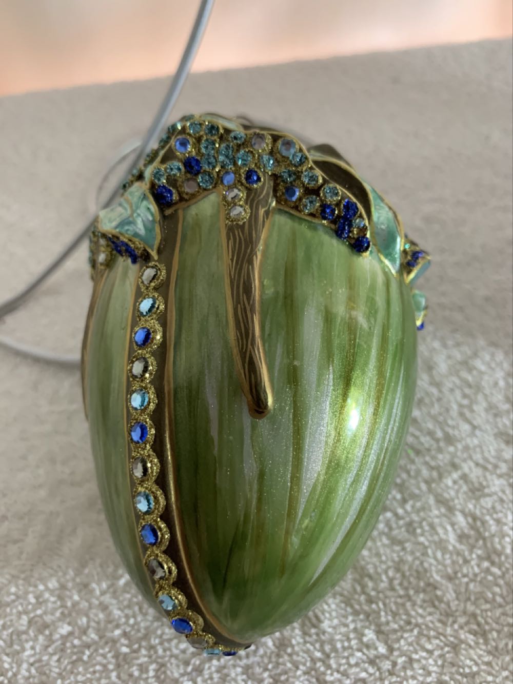 Floral Egg, Green & Turquoise  (Jungle) ornament collectible - Main Image 4