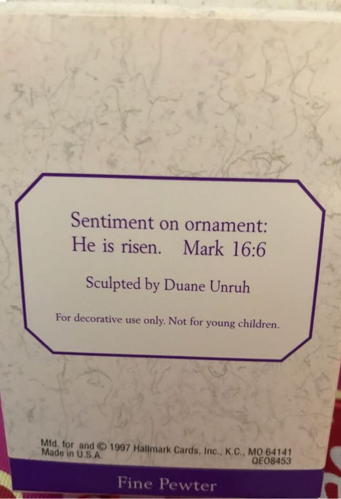 Victorian Cross  (Easter) ornament collectible [Barcode 015012449488] - Main Image 2