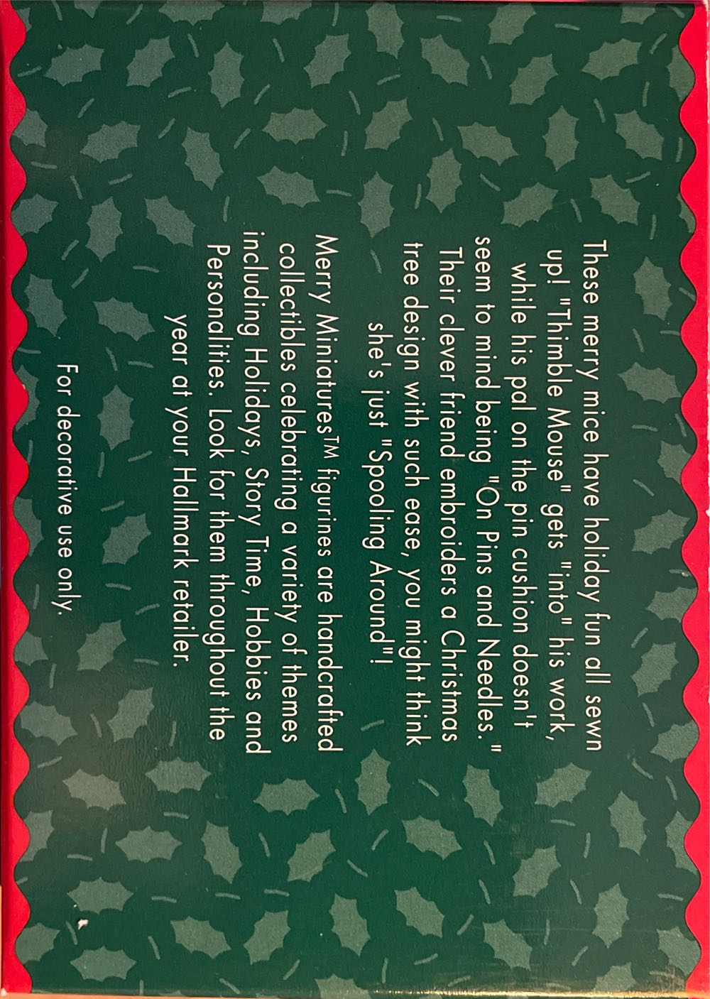 The Sewing Club - Merry Miniatures (Mice, Sewing) ornament collectible [Barcode 015012308013] - Main Image 3