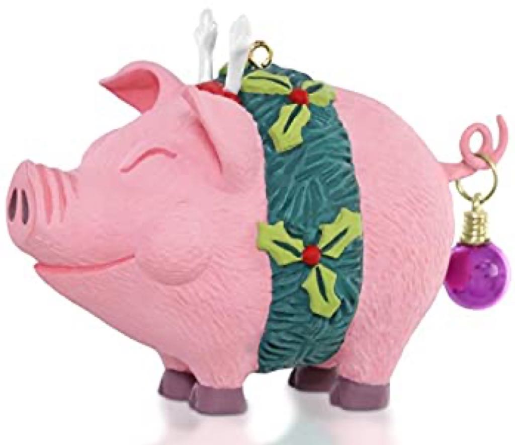 Deck The Hogs  (Pig) ornament collectible - Main Image 2
