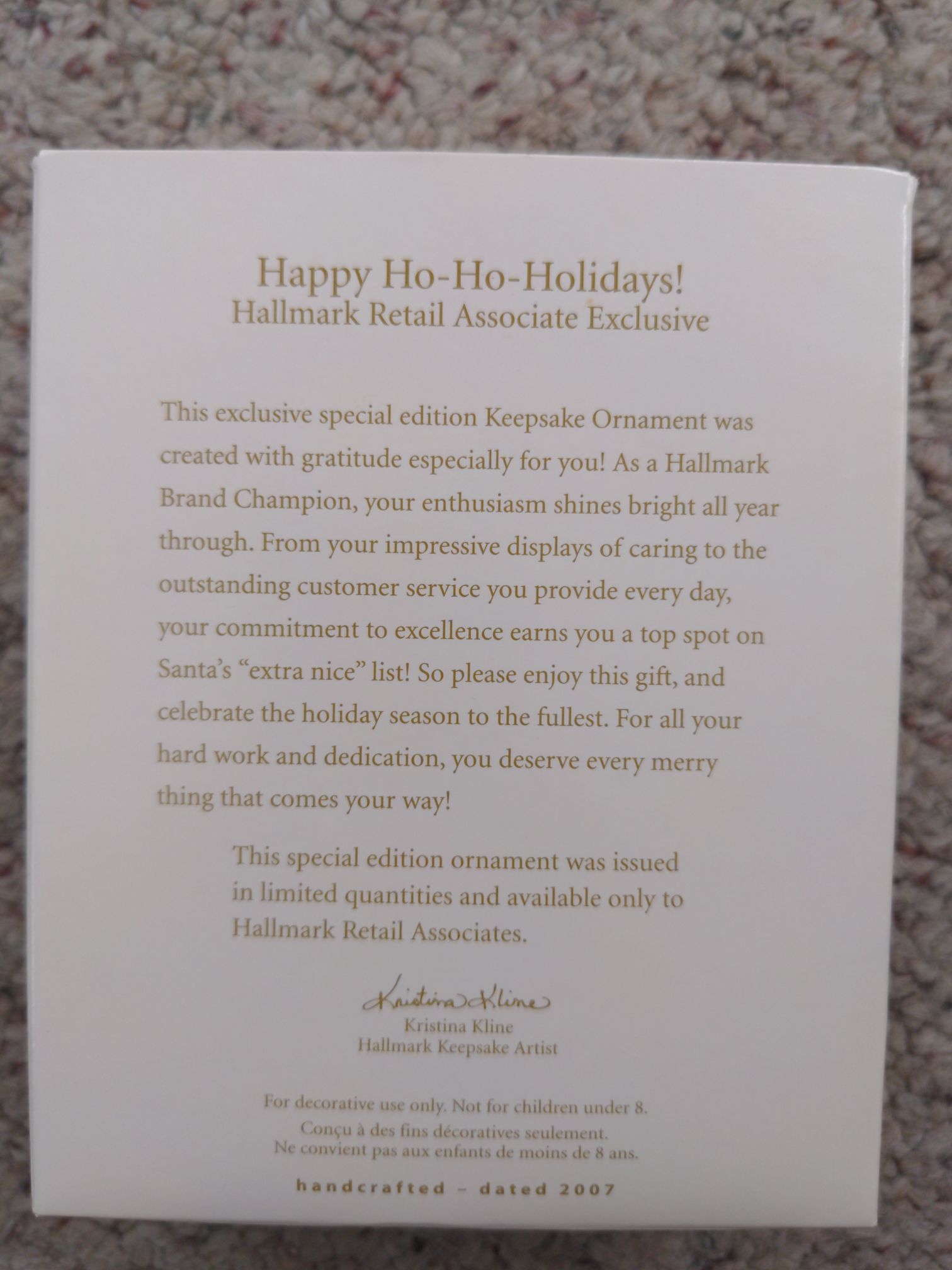 Happy Ho-Ho-Holidays! - Hallmark Associate Gift (Santa, Reindeer) ornament collectible - Main Image 2