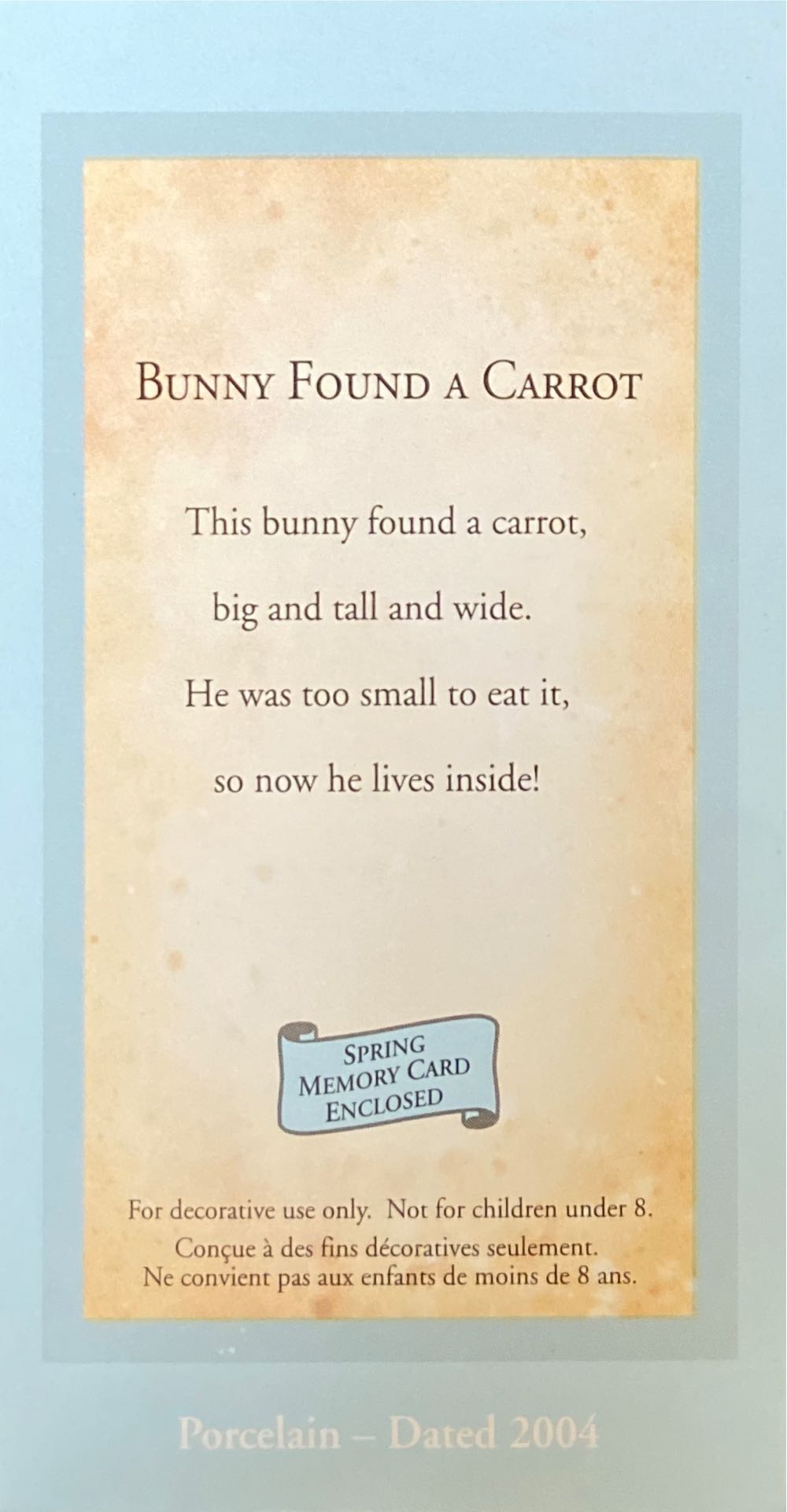 Easter Collection Bunny Found A Carrot - Keepsake Ornament (Bunny Found A Carrot) ornament collectible [Barcode 015012785845] - Main Image 2