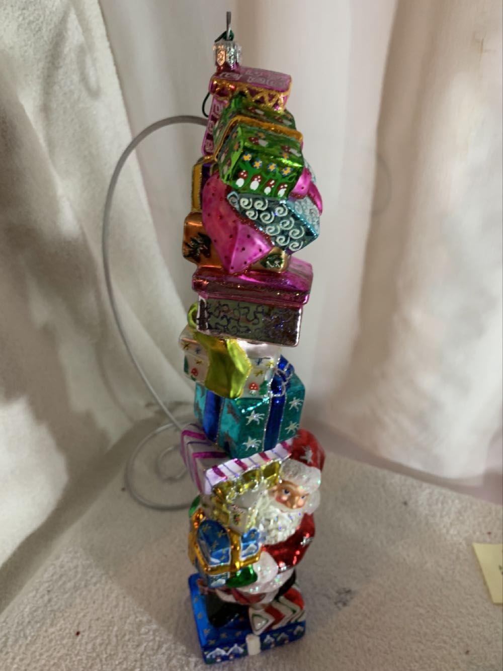Santa With Tall Stack  (Santa) ornament collectible - Main Image 2