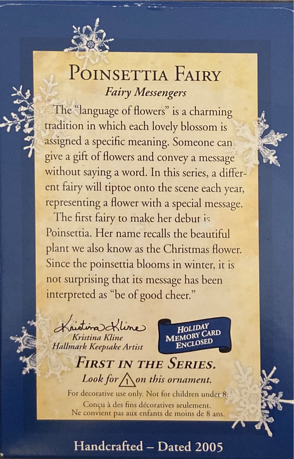 Hallmark Keepsake. Fairy Messengers. 2005. Poinsettia Fairy. 1st In Series. Sculpted By Kristina Kline. - Fairy Messengers (1st In Series: Poinsettia Fairy) ornament collectible - Main Image 2