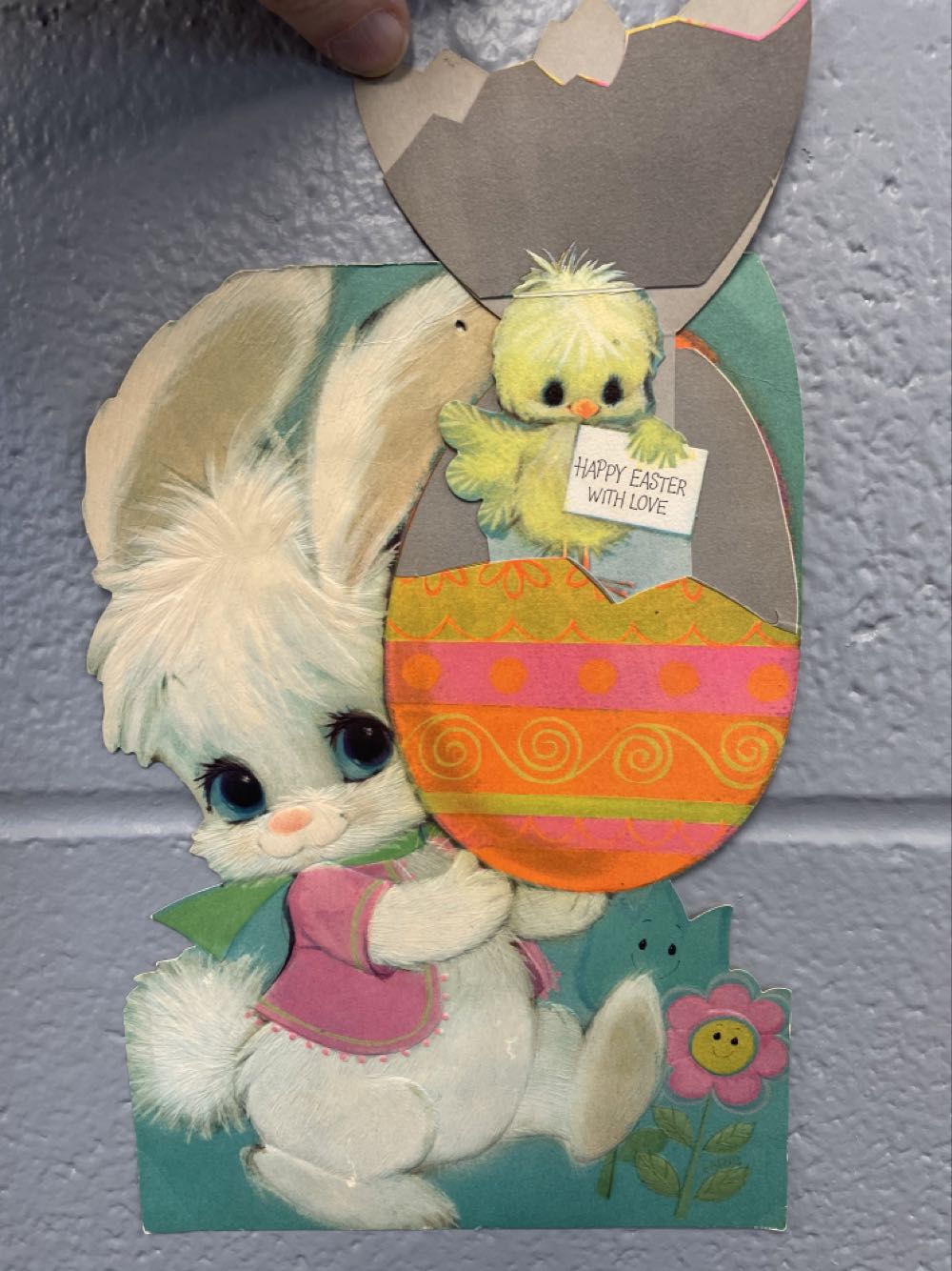 Easter - Die Cut - Bunny Holding Egg - Opens To Show Chick - Die Cut (Easter) ornament collectible - Main Image 2