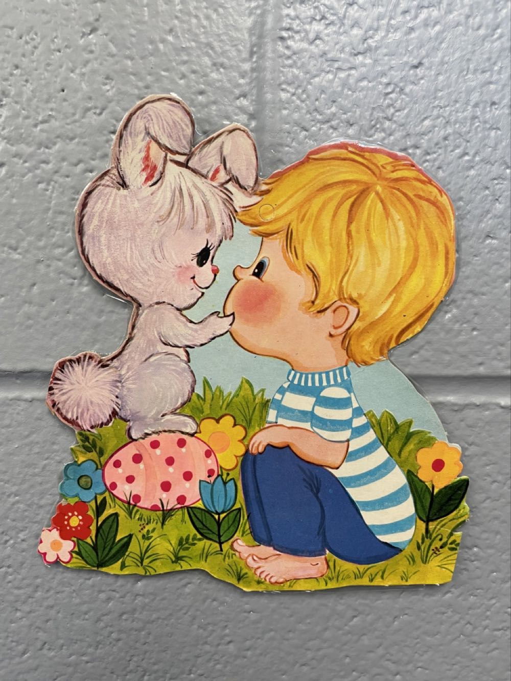 Easter - Die Cut - Boy & Bunny - Die Cut (Easter) ornament collectible - Main Image 1