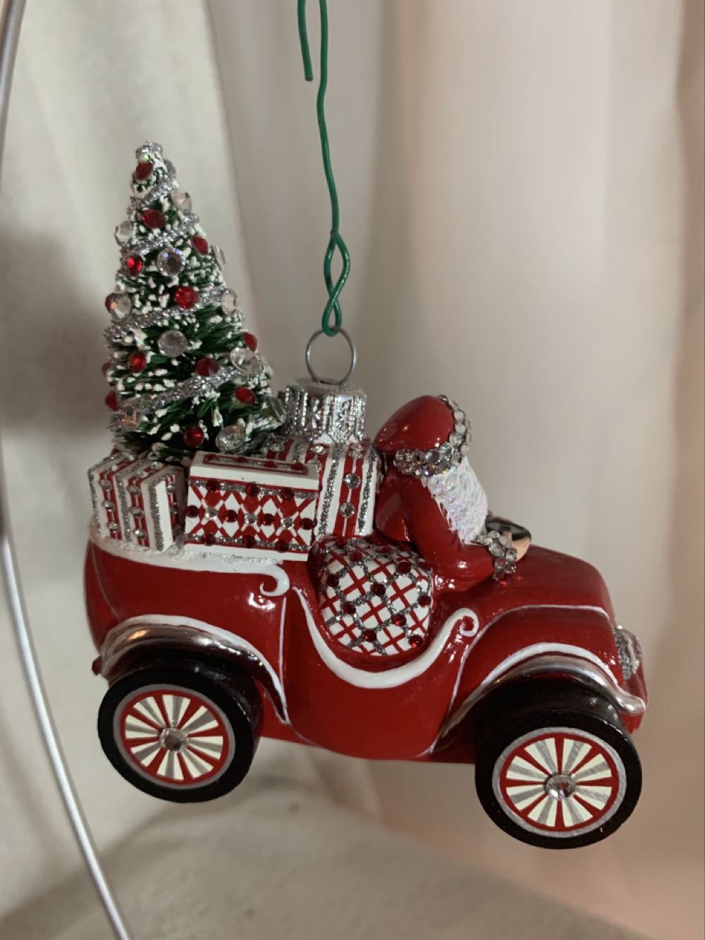 Gifted Journey, Red & Silver  (Santa) ornament collectible - Main Image 2