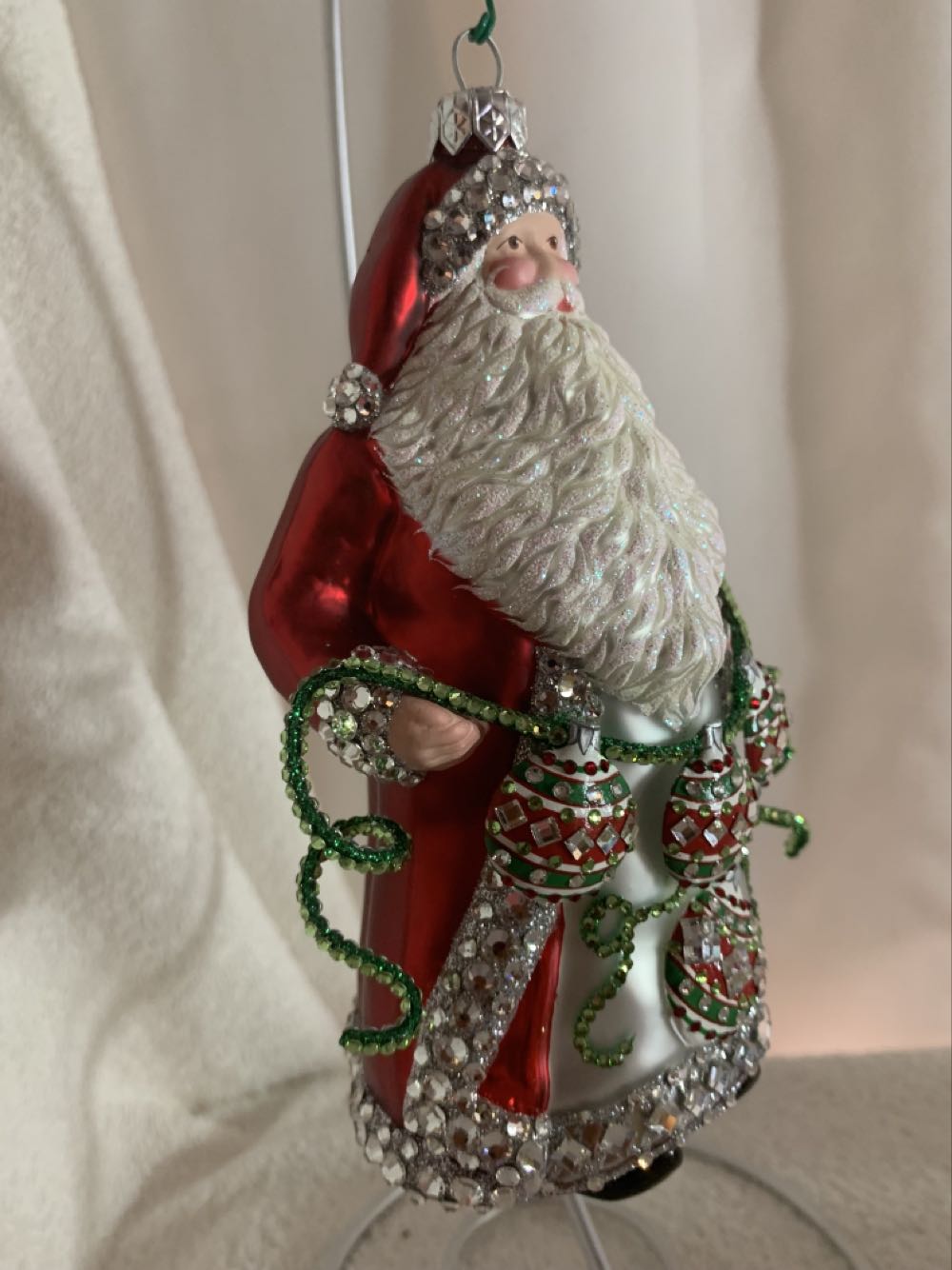 Garlanded, Ornamental, Red  (Santa) ornament collectible - Main Image 2