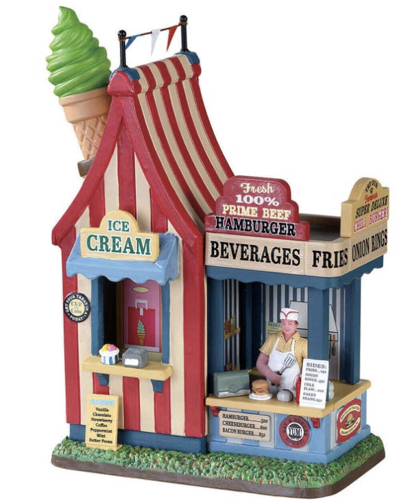 83366 Hamburger And Ice Cream Stand - Carnival Pieces (Food Trucks And Vendors) ornament collectible - Main Image 1