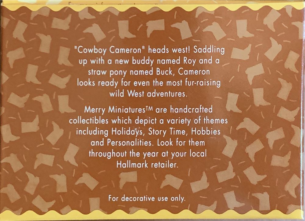 Cowboy Cameron - Personalities 1996 (Merry Miniatures) ornament collectible [Barcode 015012307986] - Main Image 2
