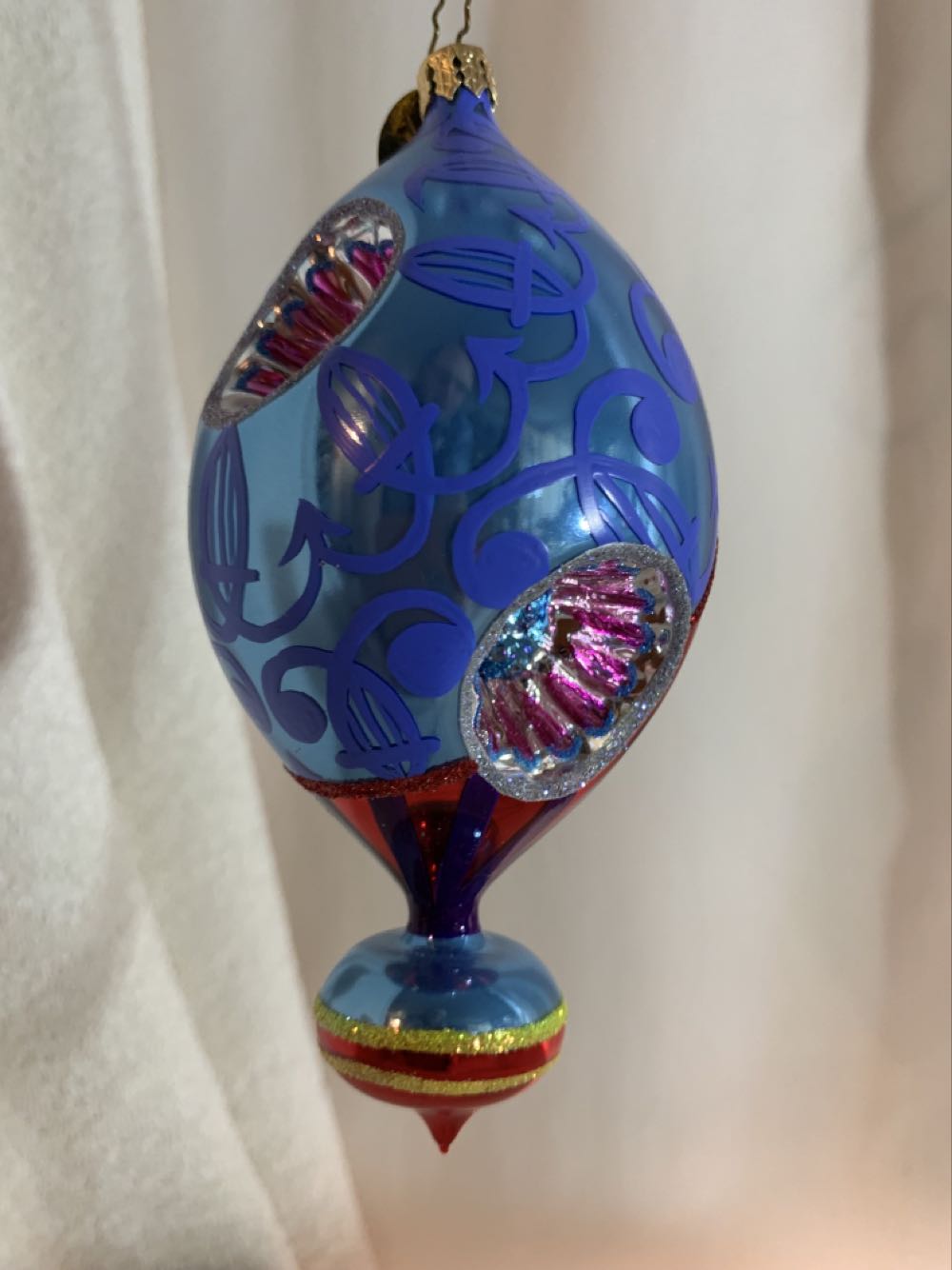 Brillant Reflections, Blue/Red - Fantasia (Christmas Tree Ornament) ornament collectible - Main Image 1