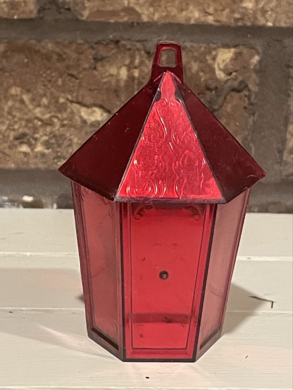 Jewelbrite - Lantern - White Flower & Red Candle - Lantern (3-D Diorama) ornament collectible - Main Image 2