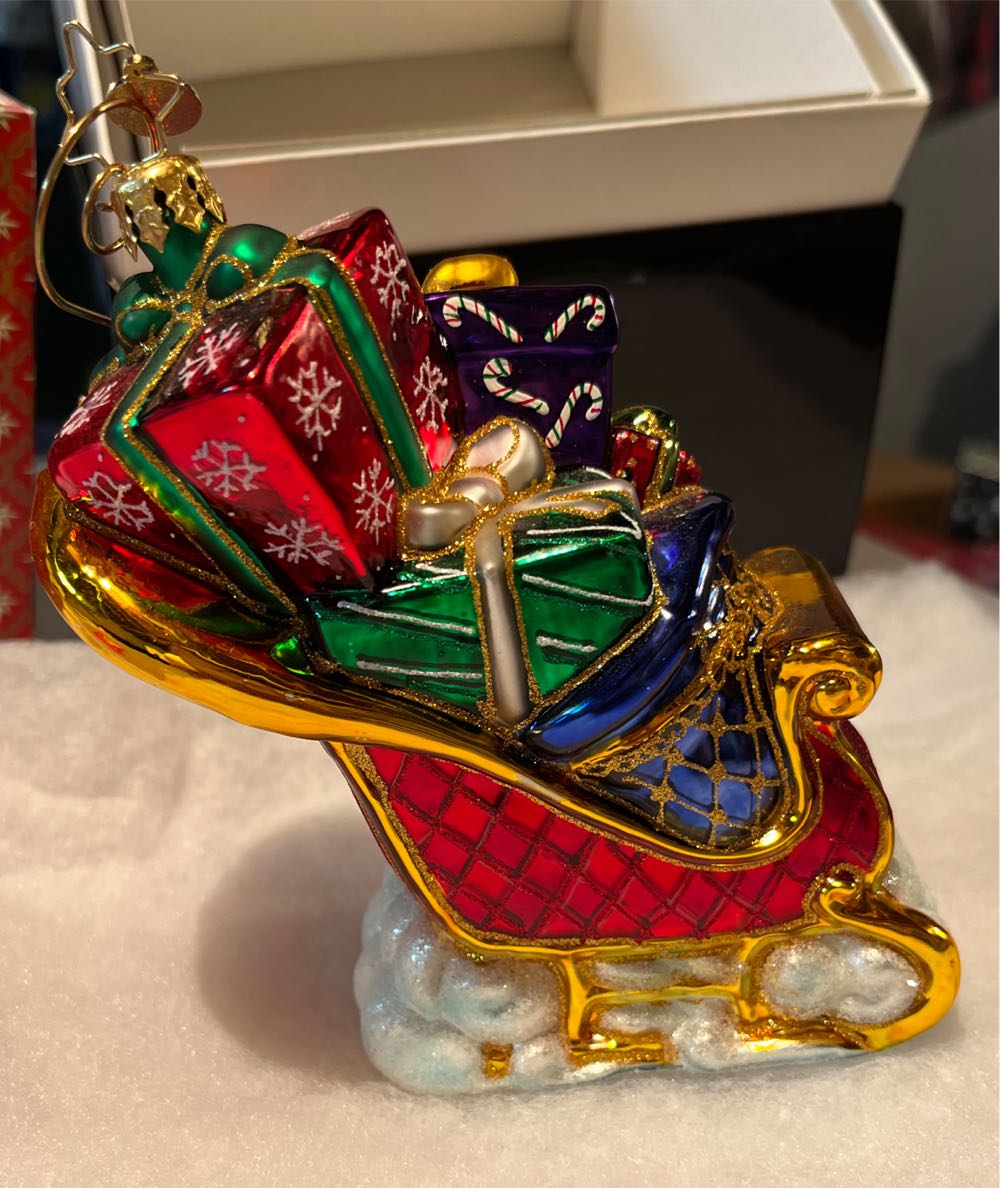 Seasonal Sleigh - Stocking/Gifts ornament collectible - Main Image 2