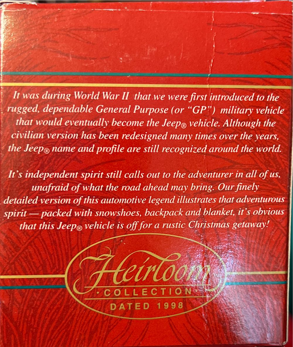 Snow Stopping Us Now! Jeep  ornament collectible [Barcode 018100128296] - Main Image 2