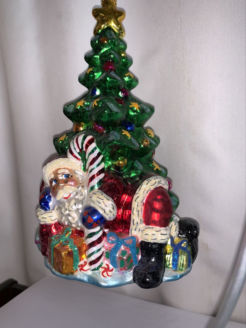 Santa in Tree-Pose  (Santa) ornament collectible - Main Image 4