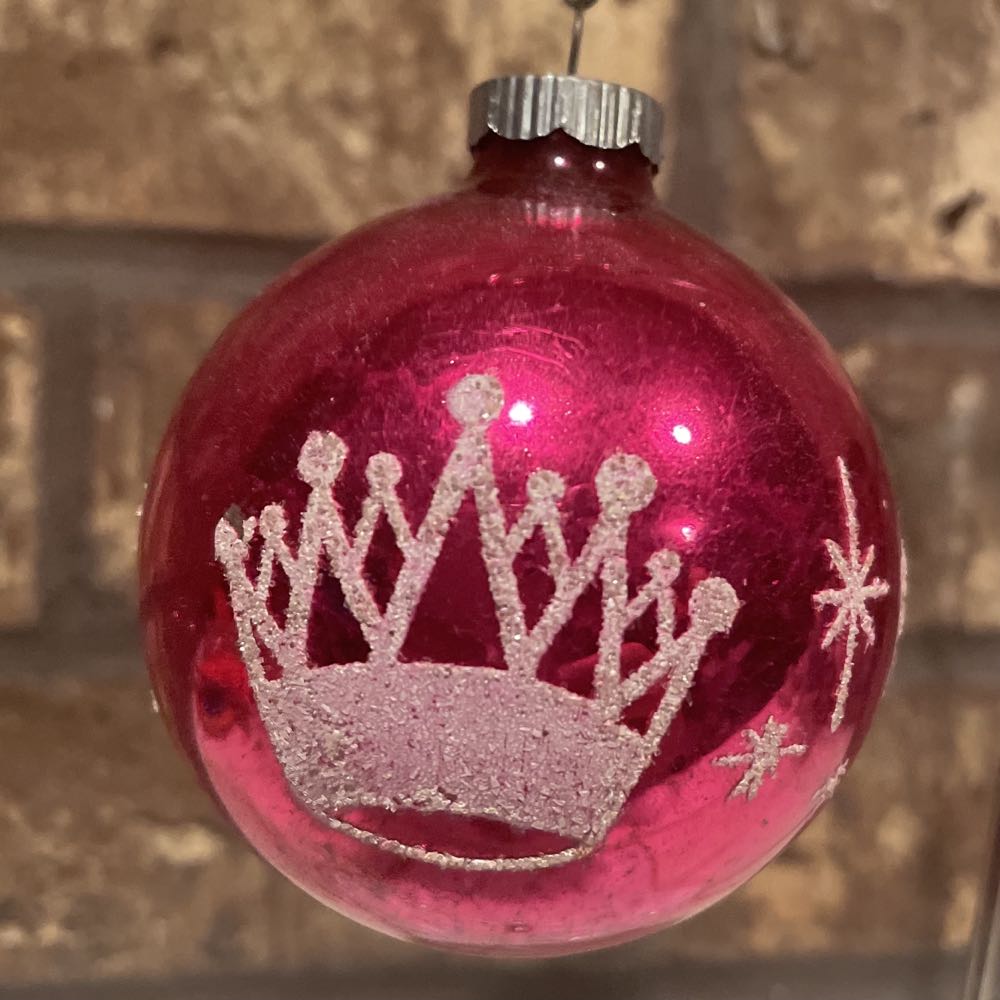 Shiny Brite - Round - Stencil - Crown & Stars - Stencil (Round) ornament collectible - Main Image 1