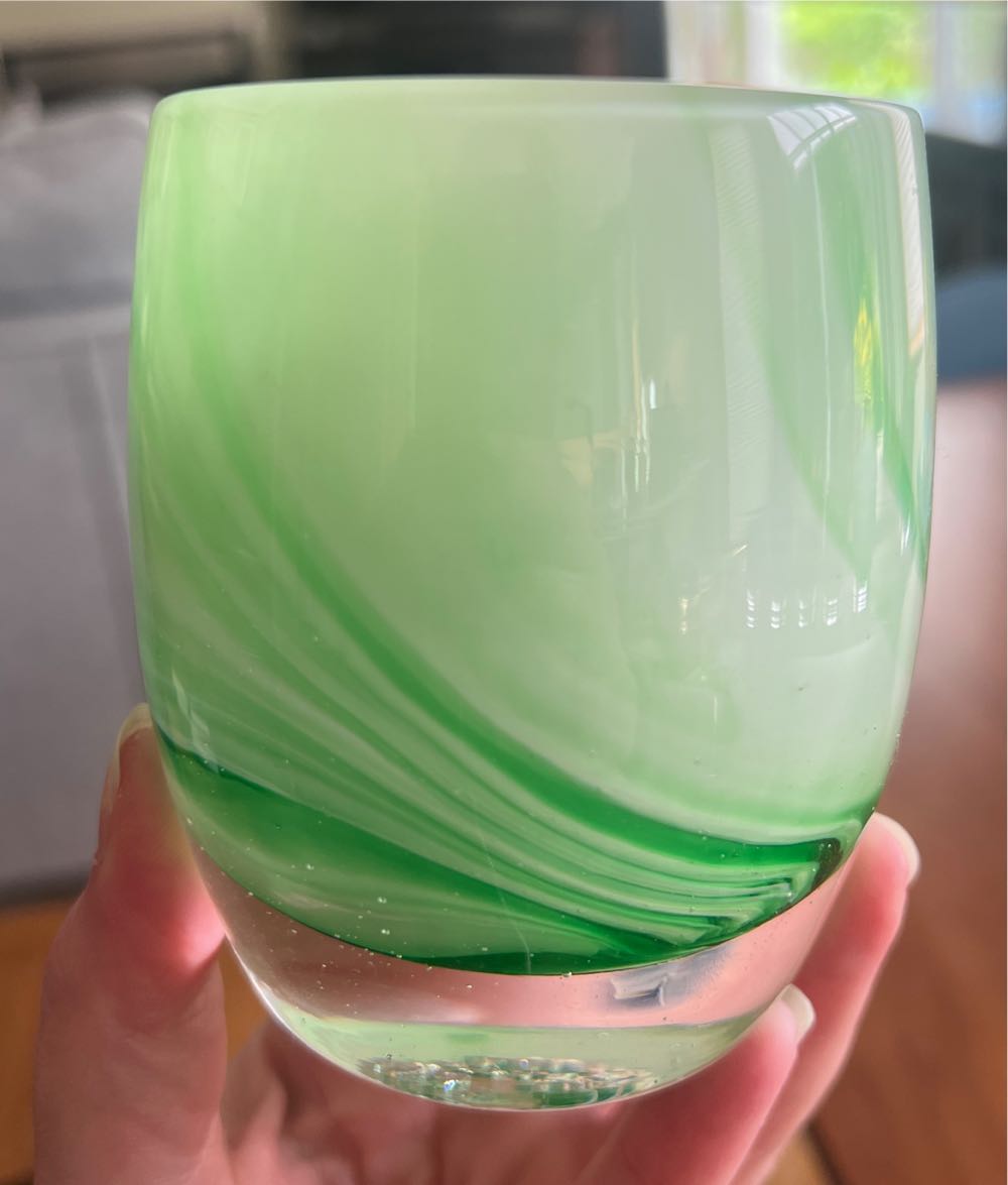 Glassybaby ”refresh” Votive Candle Holder Mint Green Swirl  ornament collectible [Barcode 409900015433] - Main Image 2
