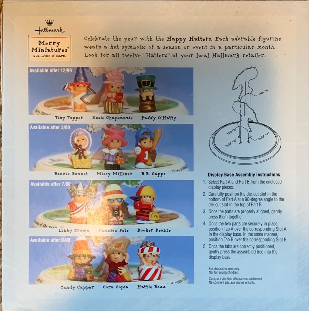Hallmark Merry Miniatures Happy Hatters Collection Display Base - Happy Hatters (Hats) ornament collectible [Barcode 015012553956] - Main Image 2