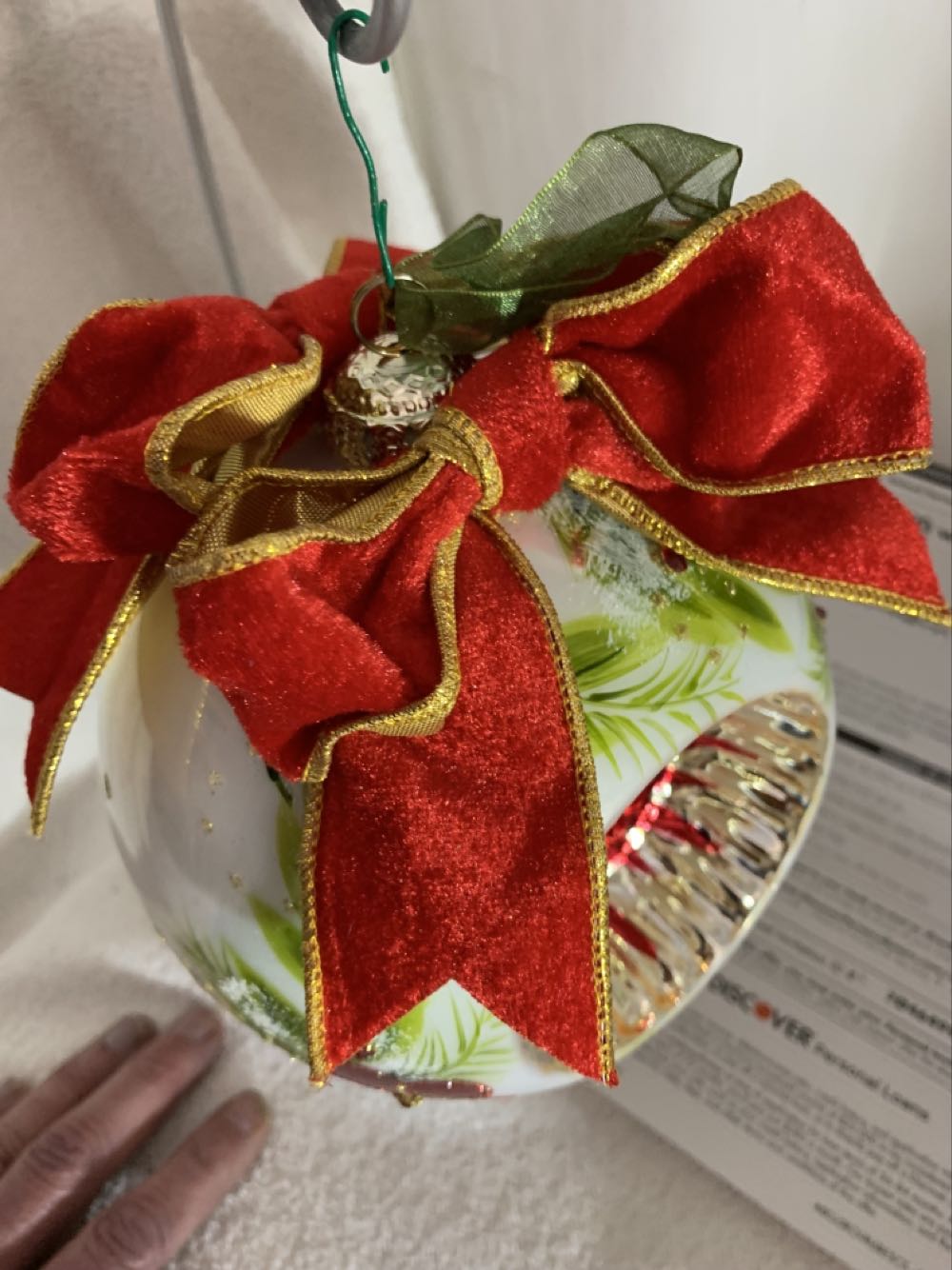 White W/ Red Relfector  (Flowers) ornament collectible - Main Image 4