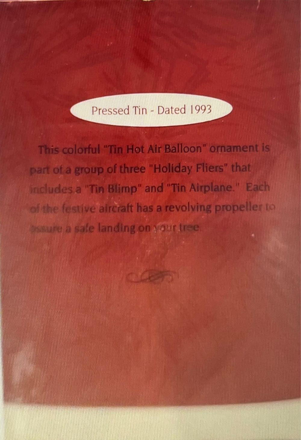 Tin Hot Air Balloon - Holiday Fliers (Tin) ornament collectible - Main Image 2