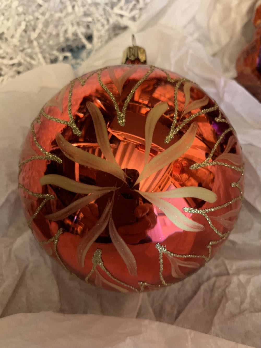 Large Italian Reflector, Red  (Christmas Tree Ornament) ornament collectible - Main Image 4