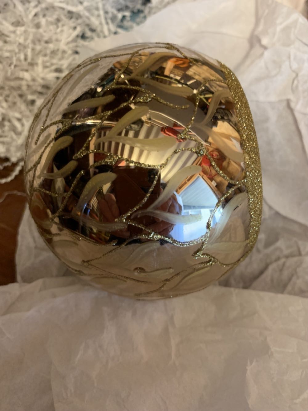 Large Italian Reflector, Gold  (Christmas Tree Ornament) ornament collectible - Main Image 3