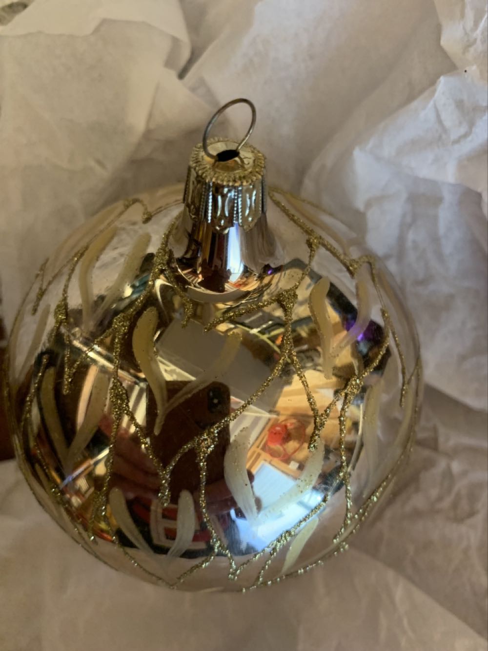 Large Italian Reflector, Gold  (Christmas Tree Ornament) ornament collectible - Main Image 4