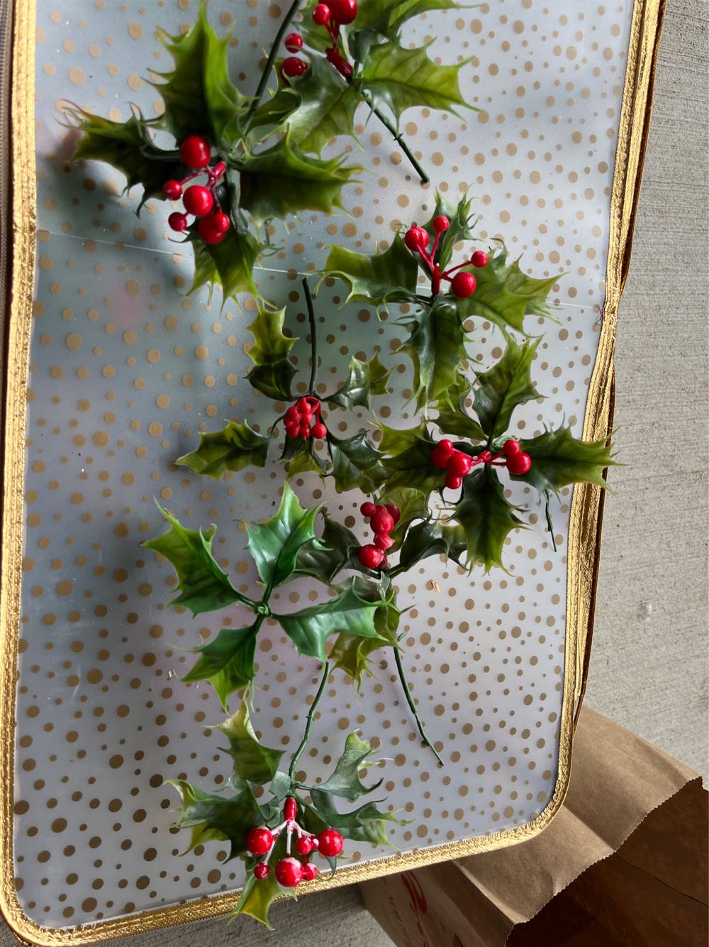 Pics small plastic Holly berries - Picks ornament collectible - Main Image 2