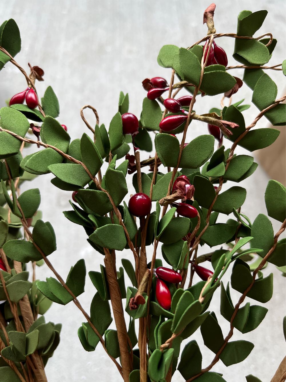 Pics natural looking stands with foam leaves and red or white berries  ornament collectible - Main Image 2