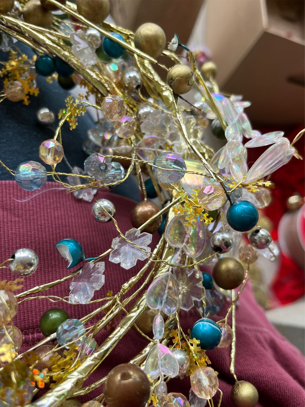 Garland blue and gold garland beaded - Garlands ornament collectible - Main Image 2