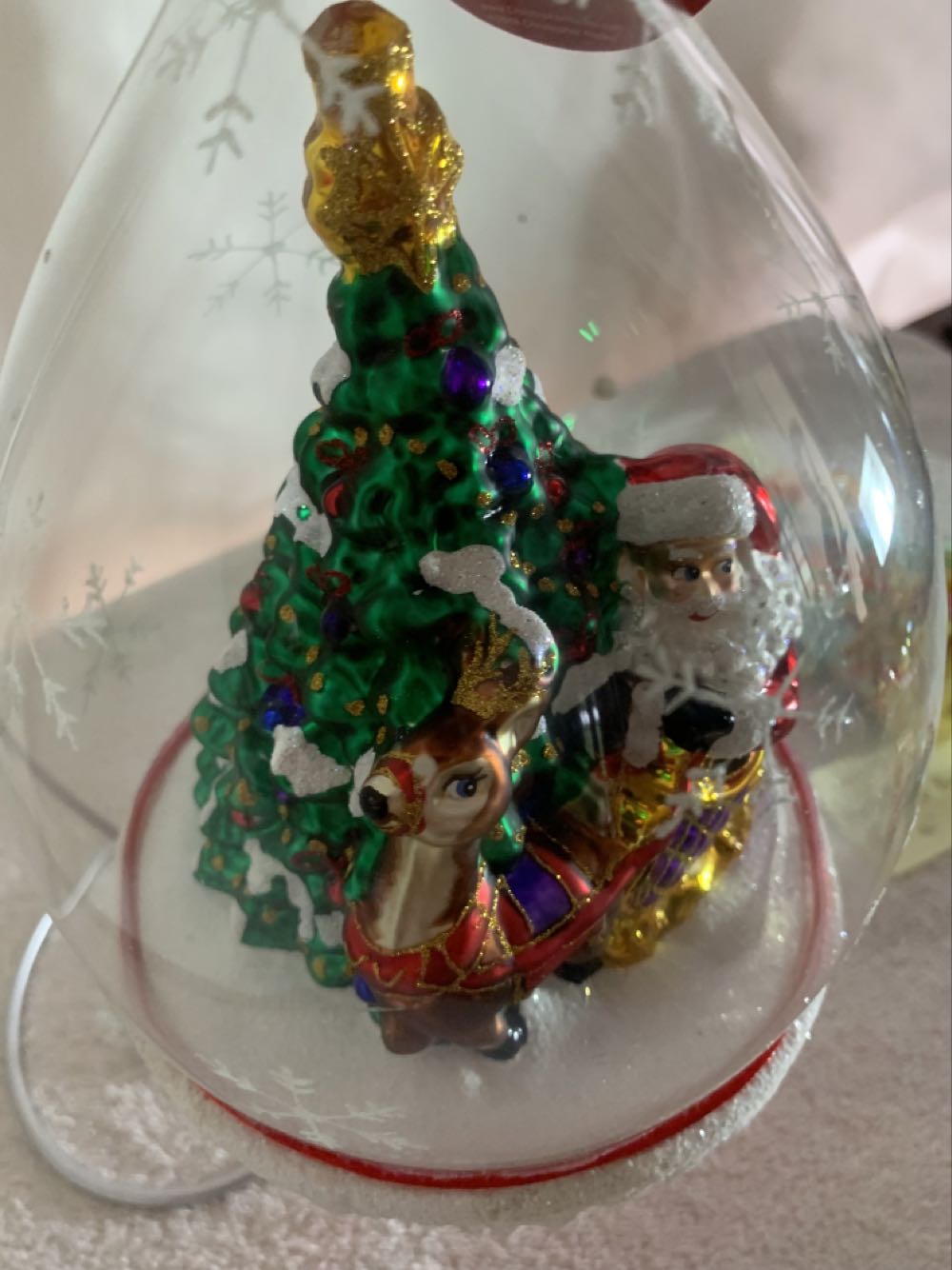 Clear Sledding Ahead  (Santa) ornament collectible - Main Image 2
