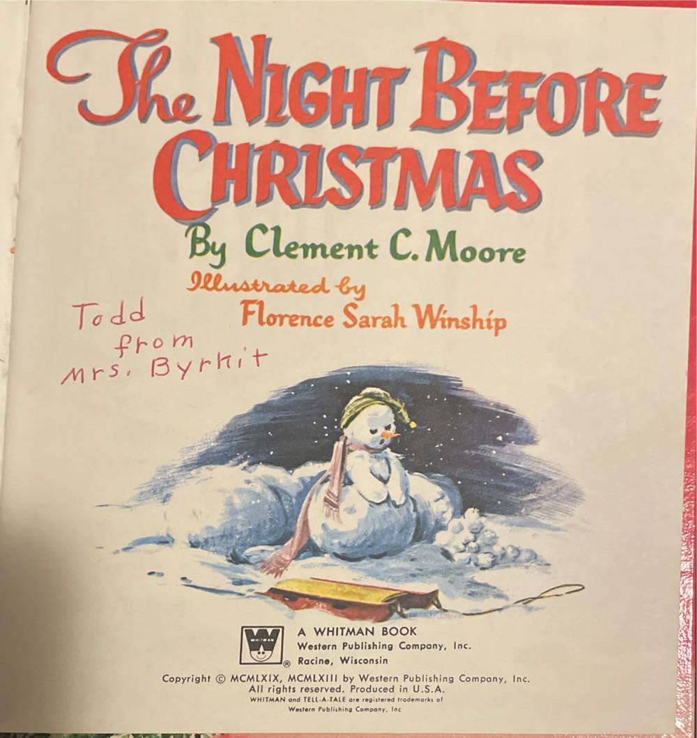 Book - The Night Before Christmas - 1963 - Children’s Book (By Clement C. Moore) ornament collectible - Main Image 2