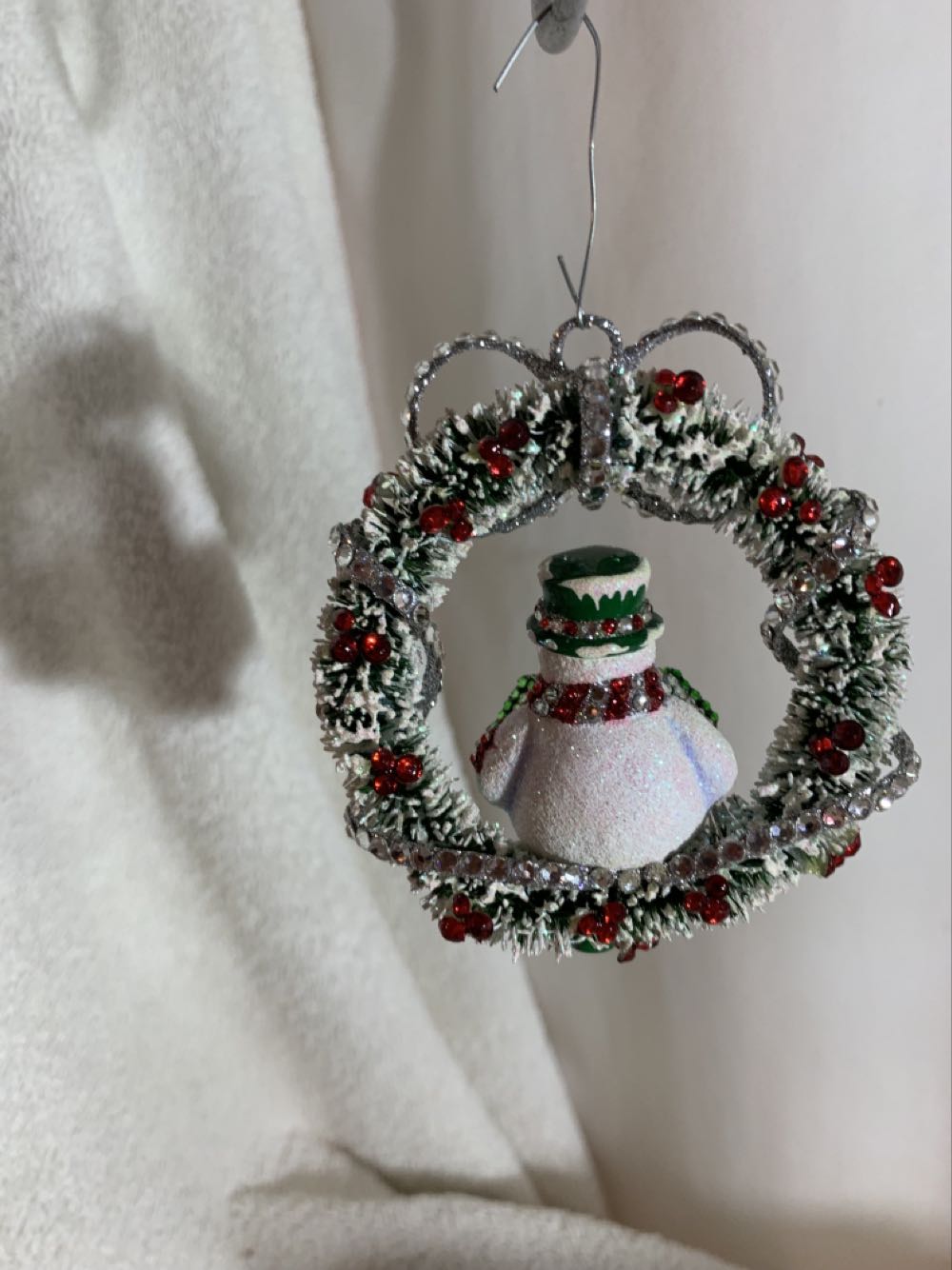Welcome Chrristmas, Green: Red & Silver, Snowman  (Snowman) ornament collectible - Main Image 3