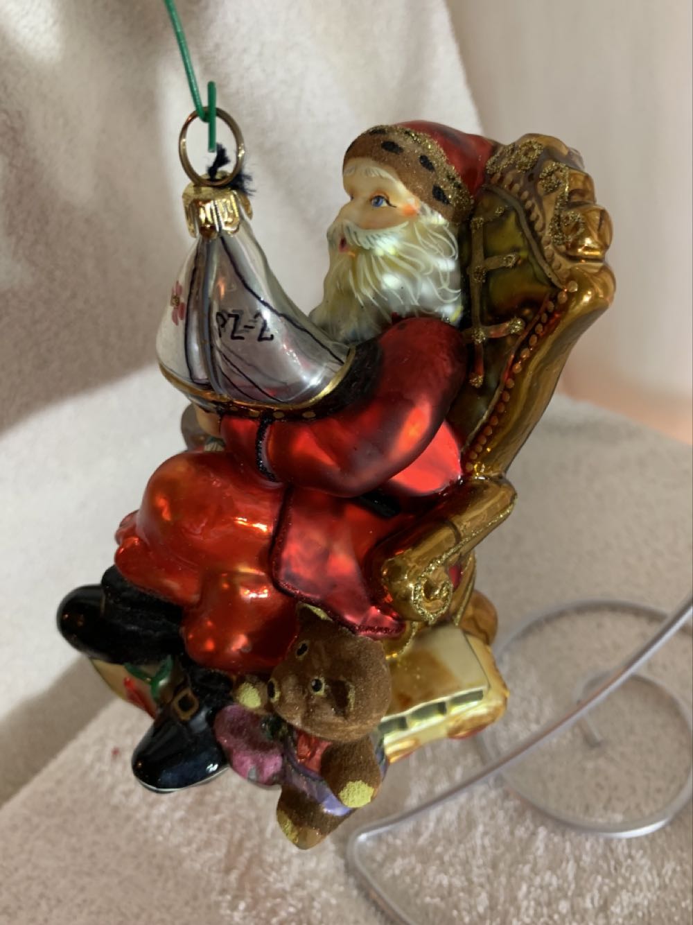 Santa w/ Sail Boat - Platinum Polonaise Heirlooms (Santa) ornament collectible - Main Image 2